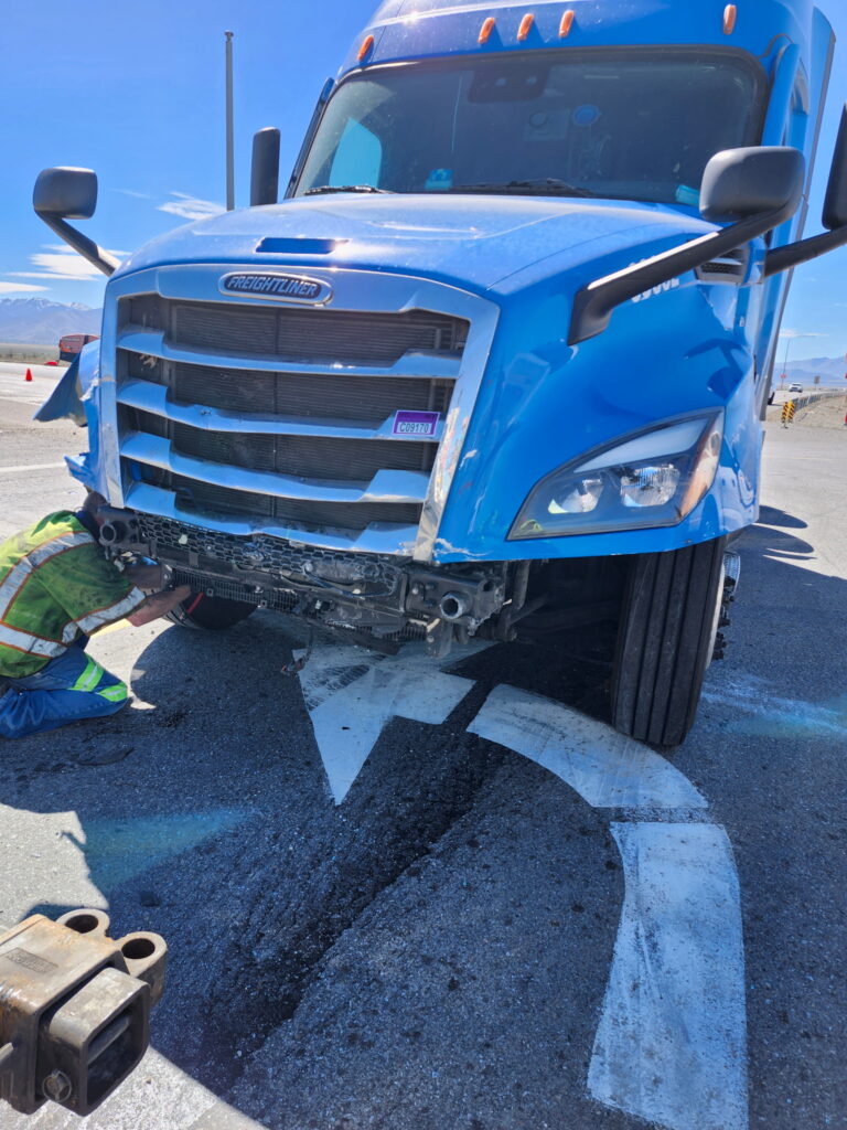 Photo of crash car and semi on fatal crash in Tooele County