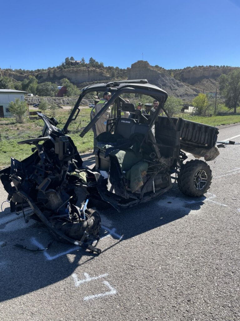 Side by side with severe damage